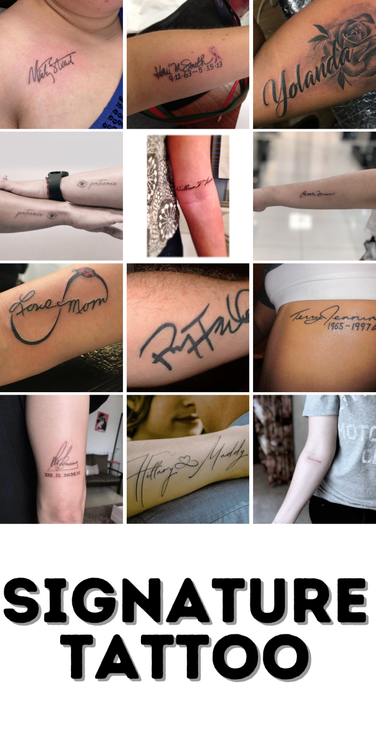 Unique Signature Tattoo Ideas for Men: Memorial Designs, Family ...