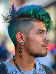 Male Model Blue Mohawk Discover 28 Bold Mens hair color blue Ideas from Sky Highlights to ...