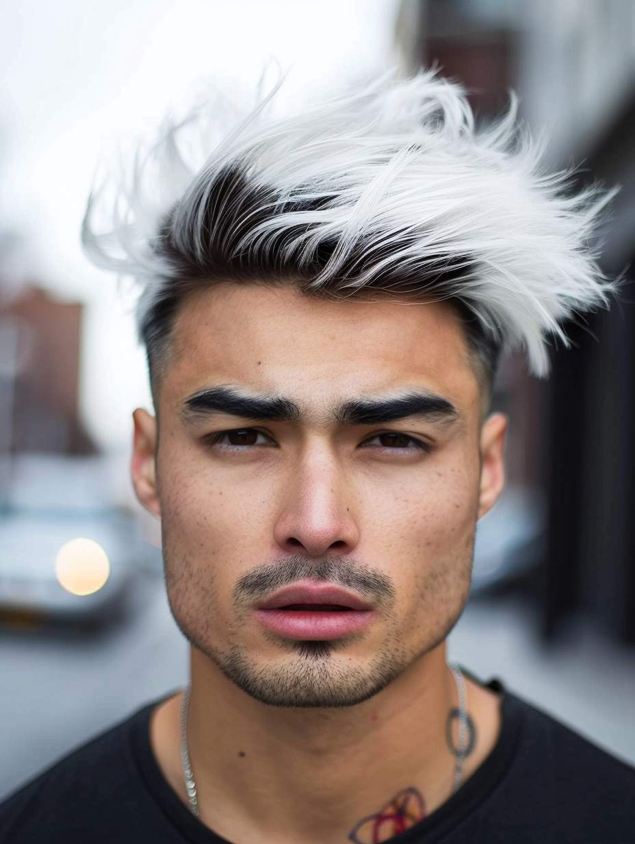 Exploring 33 Diverse White Hair Color for Men Ideas Across Silver and