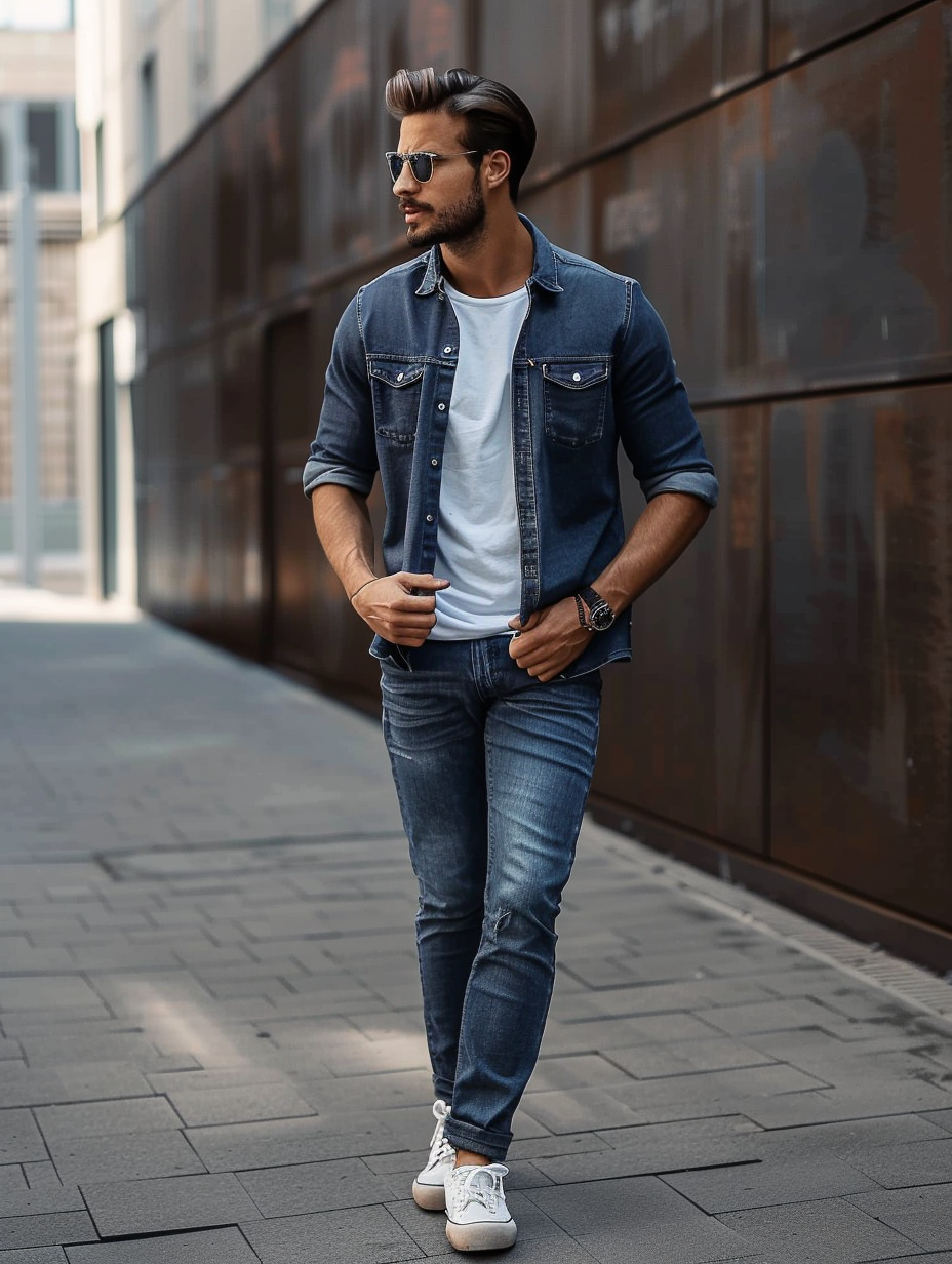 princess polly baby blue dress Men's Black Blazer with Blue Jeans and Cowboy Hat (3 Items Package) 36 Short main image 0