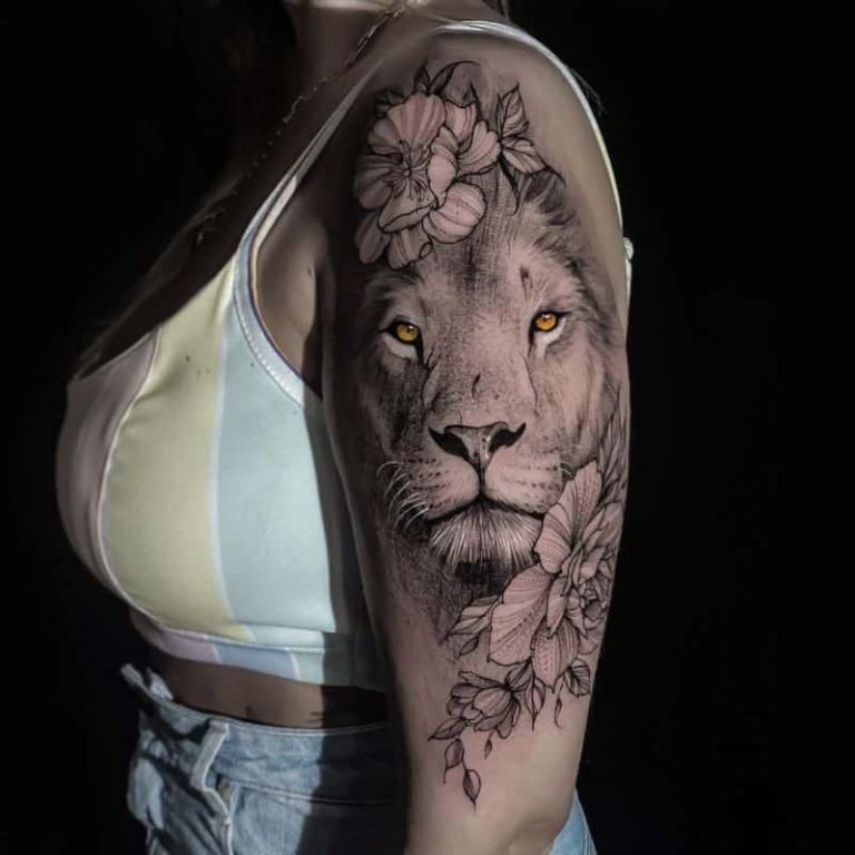 Feminine Lion Tattoo Designs for Women: Powerful Ideas for Arm, Back ...