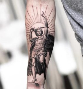 Inspiring St. Michael the Archangel Tattoo Ideas for Forearm, Back ...