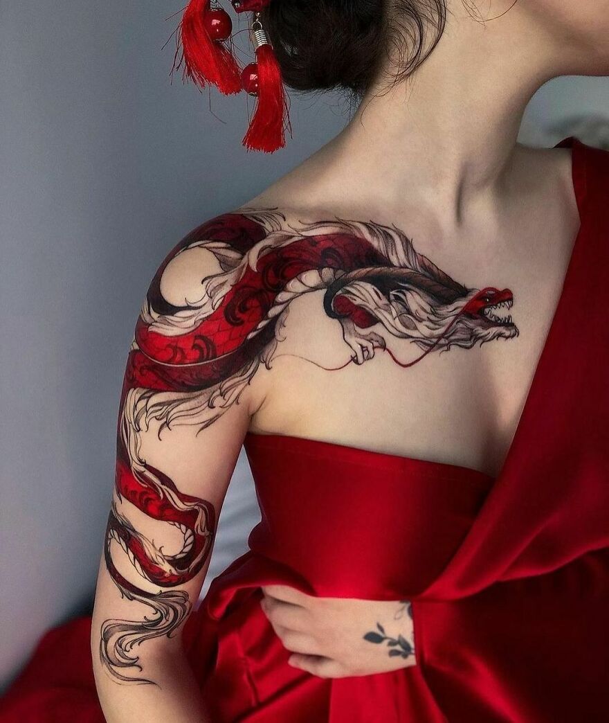 Dragon Tattoo Ideas for Women: Beautiful Designs for Arm, Leg, Back ...
