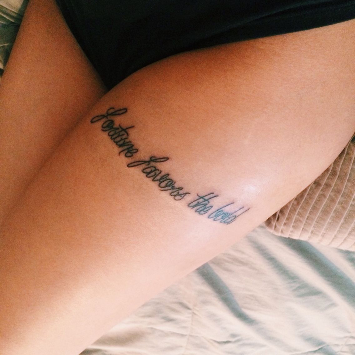 Inspirational Thigh Quote Tattoos: Embracing Words and Resilience
