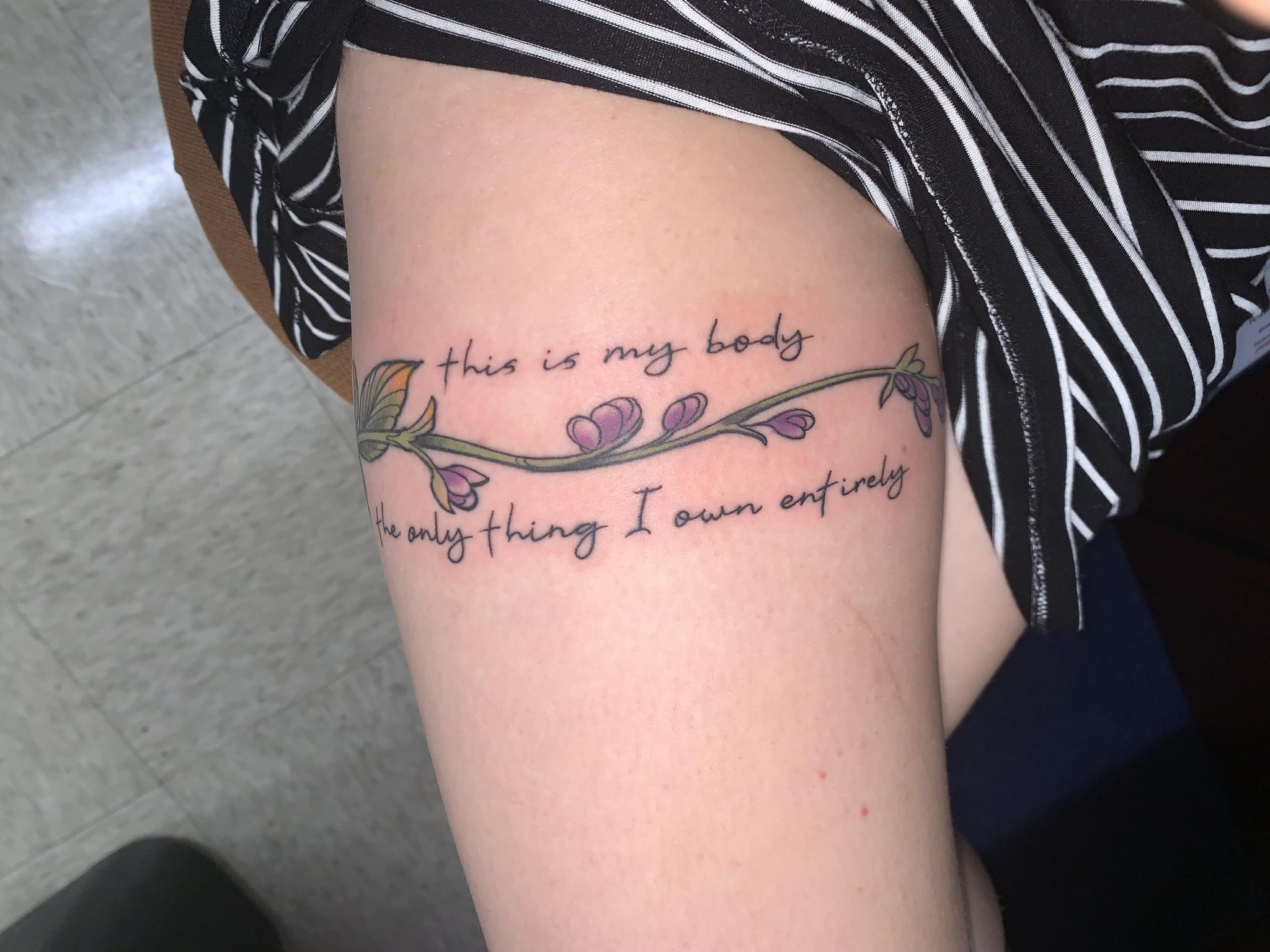 Inspirational Thigh Quote Tattoos: Embracing Words and Resilience