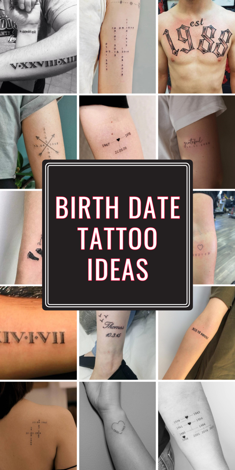 Creative Birth Date Tattoo Ideas for Men and Women: Unique Designs with ...