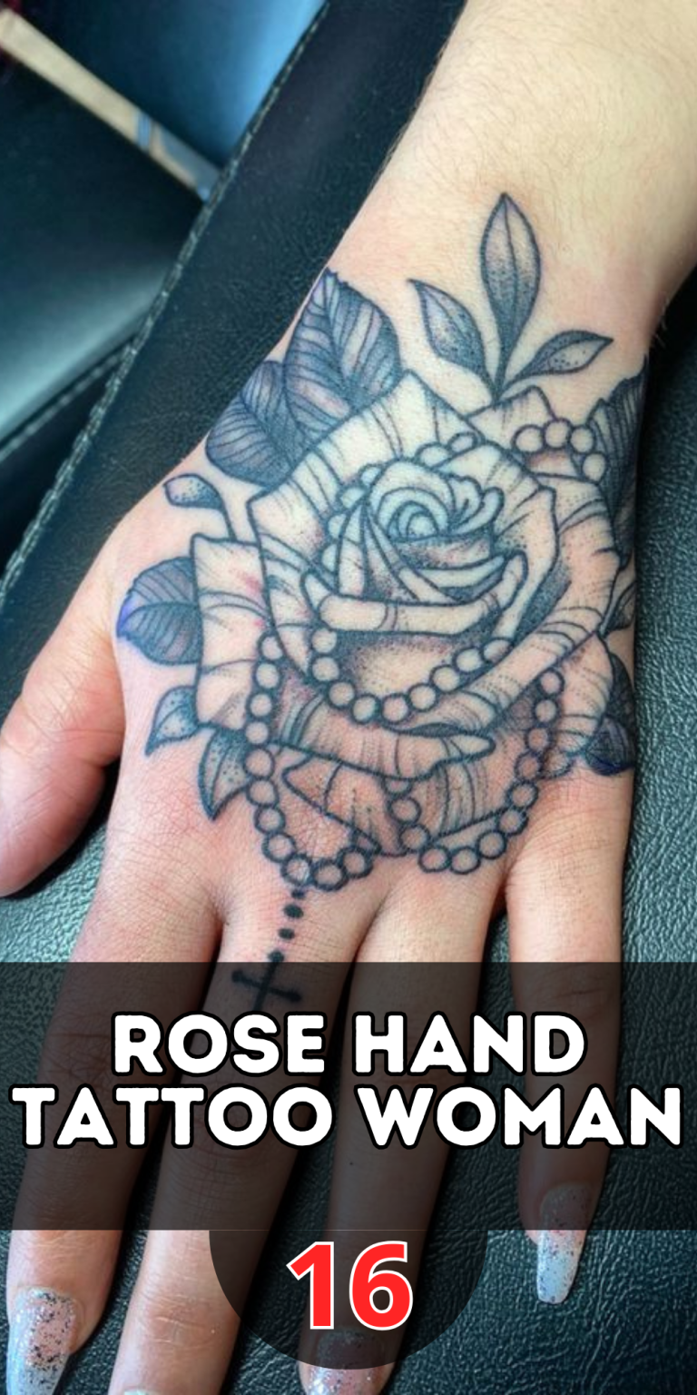 Rose hand tattoo ideas for women featuring black, red, and blue designs ...
