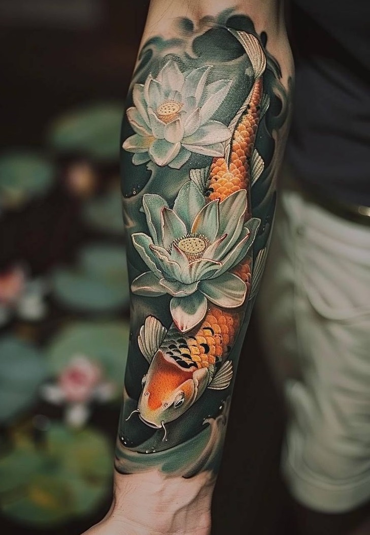 27 Koi Fish Tattoo Ideas 2025: Floral, Black, Yin Yang, Japanese Design ...