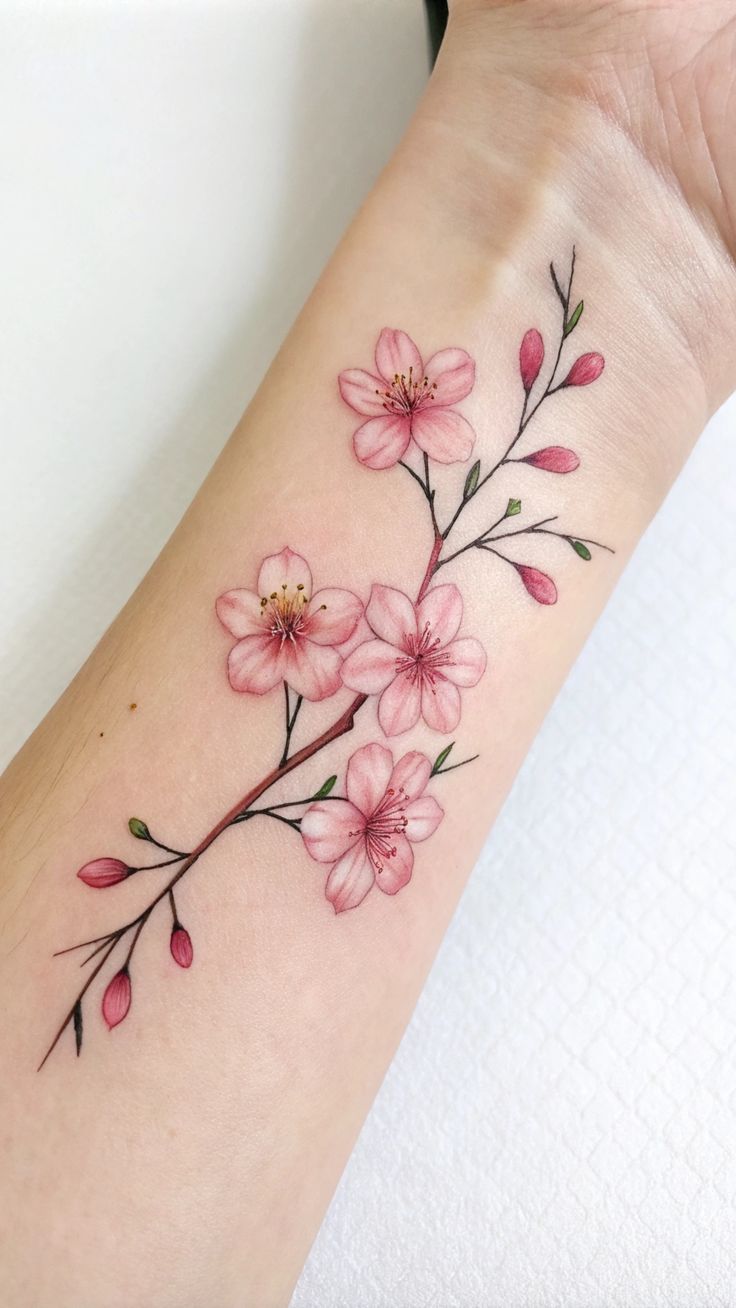 Cherry Blossom Tattoo 2025: 23 Ideas For Sleeve, Arm, Back Thigh With ...