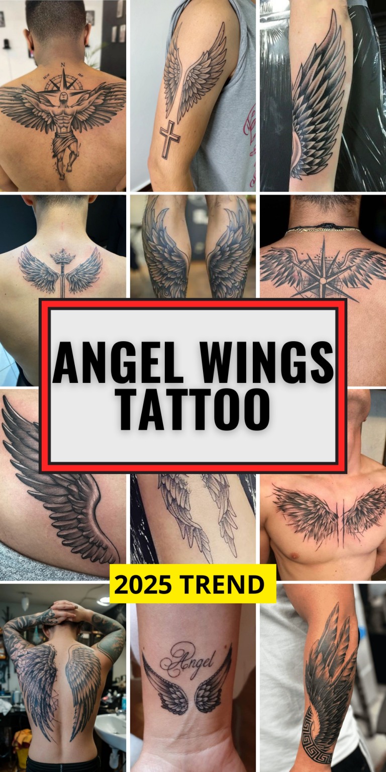 Angel Wings Tattoo 2025: 27 Bold and Meaningful Designs for Men on Back ...