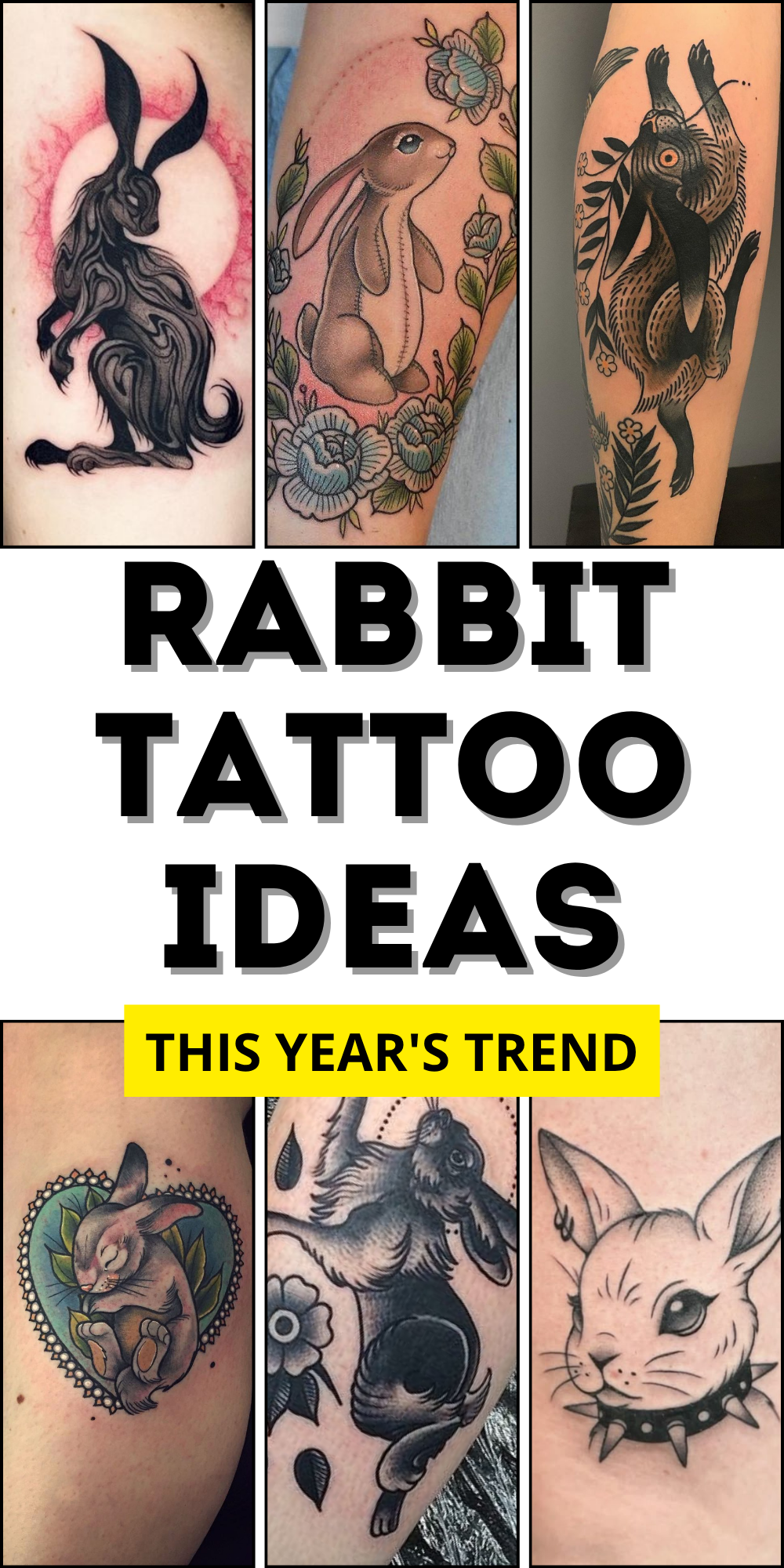 23 Rabbit Tattoo Ideas: Cute, Minimalist, Traditional & Fine Line Designs