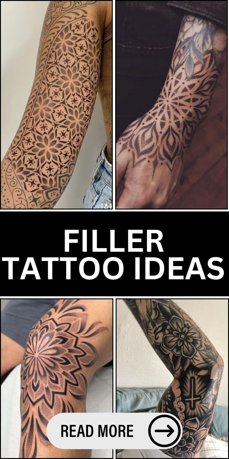 23 Filler Tattoo Ideas To Close Sleeve Gaps With Geometric, Floral And ...