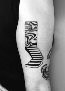 Abstract Path Tattoo 27 Abstract Tattoo Ideas: Minimalist Fine Line, Blackwork, Watercolor ...