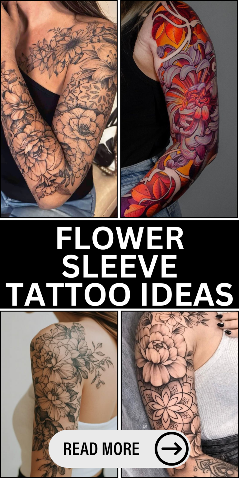 27 Flower Sleeve Tattoo Ideas for Women and Men That Look Stylish and ...